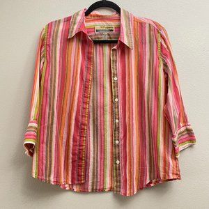Sunset Cove Women's Blouse Long Sleeve Size L Vintage Summer Shirt Casual Wear
